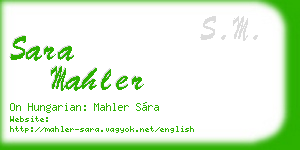 sara mahler business card